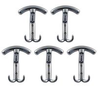 Gedotec Wall Mounted Universal Coat Hook Stainless Steel Curved - Sandra Large | 140 x 19 mm | Wall Hooks for Screwing | Pack of 5 - Wall Coat Rack with Mounting Material, chrome