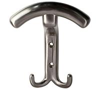 Gedotec Wall Mounted Universal Coat Hook Stainless Steel Curved - Sandra Large | 140 x 19 mm | Wall Hooks for Screwing | Pack of 5 - Wall Coat Rack with Mounting Material, silver