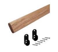 Gedotec Wardrobe Rail Clothes Rail | Oval | Wardrobe Pipe Length 1000 mm | 30 x 15 mm Dark Oak | 1 Set of 2 Side Wall Wardrobe Pipe Bearing for Wall Mounting | Space-saving Clothes Rail System
