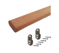 Gedotec Wardrobe Rail Clothes Rail Oval Wardrobe Pipe Length 1000 mm 30 x 15 mm Light Beech 1 Set of 2 Side Wall Wardrobe Pipe Bearings for Wall Mounting Space-Saving Clothes Rail System