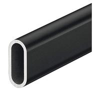 Gedotec Wardrobe Rail Oval Wardrobe Rail Clothes Wardrobe Clothes Rail Aluminium Black Matt Wardrobe Tube 1000 mm Laundry Rail 30 x 14 mm 1 Piece Furniture Tube for Wall and Ceiling Mounting