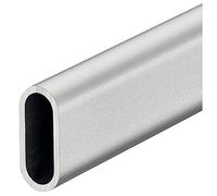 Gedotec Wardrobe Rail Oval Wardrobe Rail Clothes Wardrobe Clothes Rail Aluminium Silver Matt Wardrobe Tube 1000 mm Laundry Rail 30 x 14 mm 1 Piece Furniture Tube for Wall and Ceiling Mounting