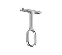 Gedotec Wardrobe Tube Bearing Centre Support Bracket for Clothes Rail Oval Tubes Metal Polished Chrome Cupboard Tube Holder for Oval Bar 30 x 15 mm Pack of 1