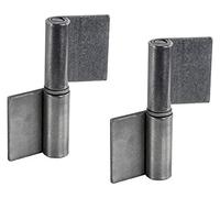 Gedotec Weld-On Door Hinge for Metal Doors Welding Hinge Height 80 mm Heavy Duty Hinge for Garden Gates & Machines Pack of 2 - Door Hinge for Steel Gates & Vehicles
