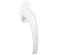Gedotec White Plastic Balcony Door Handle on Oval Rosette | 1 Piece - Design Window Fittings Tilt & Turn louvre Handle Without Locking Cylinder | Glory | for Windows & Patio Doors for screwing