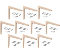 Gedotec Wooden Bracket Made of Beech | 10 Shelf Brackets Made of Solid Natural Wood | 200 x 125 mm | TAUM | Load Capacity up to 75 kg in Pairs | Shelf Brackets Suitable for Bookshelves