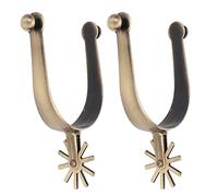 Gedourain 2PCS Western Cowboy Spurs, Vintage Zinc Alloy Horse Spurs with Gear Carved Decoration for Equestrian Training, Horse Competition, Ranch Riding