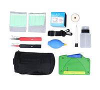 Gedourain Fiber Optic End Cleaning Kit Efficiently Removes Stains for SC FC ST LC MU Connectors 11 Pieces Fiber Optic Cleaning Tools 1.25mm 2.5mm for Technicians Storage Bag Included