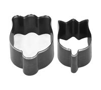 Gedourain Flower Leather Cutting Die Efficient Sturdy 2 Pcs Set for Crafts, Alloy Steel Flower Shape Leather Cutter for Crafting Workshop