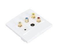 Gedourain Multimedia Wall Plate with 3.5mm F Type TV9.5 3 AV Wall Panel for TV Set Top Box Coaxial Cable Radio, Easy-to-Use Adapter Plate for Home Entertainment Systems