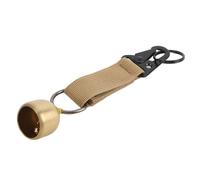 Gedourain Outdoor Brass Bear Bell with Clear Sound for Backpacking Camping Hiking, Durable Nylon Strap (Khaki)