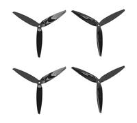 Gedourain RC Vane/Wing Propellers Wear Proof and Impact Resistant for Efficient Flight with FPV RC Drones, Polycarbonate 7040 3 Vane/Wing Propeller Set for 7 Inch 8 Inch, Set of 4 (Black)