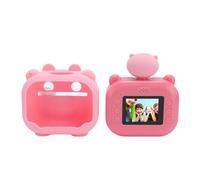 Gedourain Rotating Lens 48MP Cartoon Digital Camera with Inkless Printing for Selfies, HD Screen Portable Instant Print Camera for Outdoor Activities