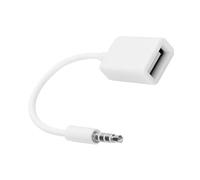 Gedourain USB Female to 3.5mm Male AUX Adapter Cable for Car, Jack Converter Cable for Car, Made of Oxygen Copper, Suitable for Connecting to the