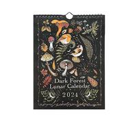 GEDOX 2024 Dark Forests Calendar, Moon Phase Wall Art Lunar Calendars, Colorful Thing Planning Wall Calendars, Dark Hanging Forest Lunar Calendar