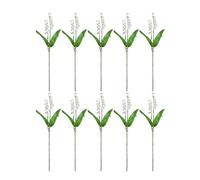 GEDOX Artificial Lily Of The Valley Flowers - 10 Pcs White Bell Artificial Flowers | Artificial Lily Of The Valley Flowers | Wind Chime Orchid Bouquet