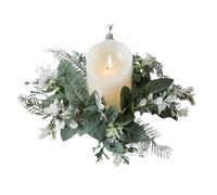 GEDOX Christmas Candle Rings Wreaths - Artificial Garland - Dining Holder Kitchen Berry Center | Greenery Garland Candle Ring Christmas Kitchen Wreaths For Pillars Window Chair Wall Decorations