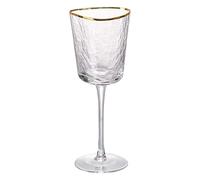 GEDOX Clear Champagne Glasses - Espresso Cups Wedding Decoration | Reusable Stemmed Party Wine Glasses | Wine Cocktail Glasses - Gold Glitter Champagne Glasses