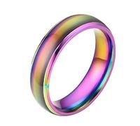 GEDOX Couple Color Changing Ring - Stainless Steel Custom Matching Promise Rings | Color Changing Heart Mood Ring | Wedding Band Promise Ring - Emotional Warmth Color Changing Ring