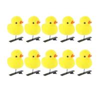 GEDOX Duck Hair Pins, Cartoon Plush Hairpin, Little Yellow Duck Hairpin, Soft Yellow Duck Hair Pins, Fun Animal Hair Clips For Kids Women, Easter Headdress, 10PCS Cartoon Duck Plush Hairpin Set