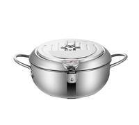 GEDOX Frying Pot,Fry Pot With Thermographer,Frying Pot With Handle - Kitchen Fryer Pot With Thermograph And Removable Lid For Fish, Chips And Squids