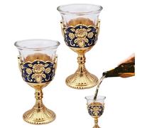 GEDOX Palace Style Wine Glass, Tall Wine Glass Set - Palace Toasting Glasses - Retro Style Glasses with Stem for Offices, Weddings, Christmas, Kitchen
