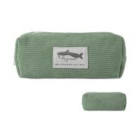 GEDOX Soft Case - Shark Pencil Case | Embroidery Pencil Case | Large Capacity Corduroy Stationery Case | Portable Pen Case, Cute Pen Case, Pencil Case, multicoloured, Green, See description