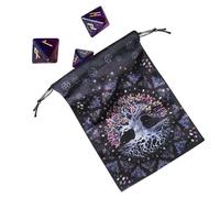 GEDOX Tarot Card Bag - Small Drawstring Pouch | Moon Phase Pattern Tarot Pouch with Drawstrings | Tarot Cards Storage Bag | Small Velvet Dice Pouch for Oracle Deck, Runes, Jewelry, Stones, Crystal