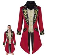 GEDOX Victorian Gothic,Medieval Steampunk Jacket Men,Vintage Medieval Jacket for Men - Vintage Gothic Tuxedo Embroidered for Costume, Circus Jacket, Vampire Costume