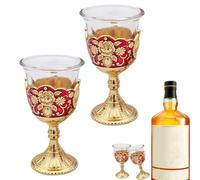 GEDOX Vintage Glasses Set,Vintage Wine Glass | Palace Toasting Glasses | Retro Style Glasses with Stem for Offices, Weddings, Christmas, Kitchen