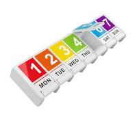 GEDRACKPMYN Pill Box Organiser 7 Day, Daily Pill Case Container, Portable Weekly Pill Box for Vitamins Supplements Fish Oil & Arthritis Friendly
