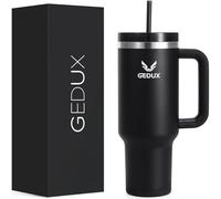 GEDUX Drinking Bottle with Straw, 1.2 L, Thermal Mug, Cools for 11 Hours, 48 Hours Ice-Cooled, Dishwasher Safe, Thermos Flask, BPA-Free, Coffee Mug To Go