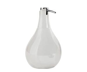 Gedy Adelaide Soap Dispenser, Dimensions and Weight: 17 x 10.2 x 10.2 cm & 0.2 kg, Soap Dish Capacity 420 ml, Ceramic Soap Dispenser, White Finish, R&D Design, 2 Years Warranty, Unique