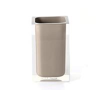 Gedy Auckland Bathroom Toothbrush Holder, Light Taupe, Dimensions and Weight: 11 x 7.2 x 7.2 cm & 0.25 kg, Transparent Resin Toothbrush Holder, R&D Design, Handmade, 2 Year Warranty