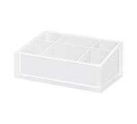 Gedy Auckland Make-up Holder White Handmade 7.5 x 19 x 11 cm Clear Resin Makeup Organizer Makeup Brush Holder R&D Design 2 Year Warranty