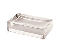 Gedy Auckland Soap, Measures and Weight: 3 x 11 x 7 cm & 0.13 kg, Solid Soap Holder in Transparent Resin, Light Taupe Finish, R&D Design, Handmade, 2 Year Warranty, Unique
