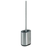 Gedy Biagio Toilet Brush Holder, Silicone Spatula, Stainless Steel, Brushed, 9 x 9 x 39, Without Drill, with Bio-Adhesive