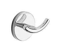 Gedy Cebu Double Coat Rack, Chrome Finish, Measures 6 x 7.5 x 5 cm and Weight 0.15 kg, Towel Holder in Stainless Steel and Cromall, 10 Years Warranty, R&D Design, Unique