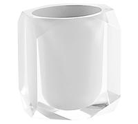 Gedy Chanelle Brush Holder, Resin, White, 7 X 9 X 10.5