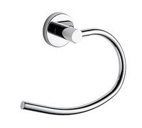 Gedy Chrome, G-Jakarta, Ring Towels, Stainless Steel Towel Holder with Satin Glass Containers, 10 Year Warranty, Design: R&D, Measures 15.2 x 19.3 x 5.5 cm, Stainless Steel, Unique