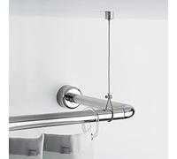 Gedy chrome, shower bracket, Measurements: 0.5X150X2 CM, Height Adjustable Up to 150 cm, Steel Curtain Cable, Ceiling Mount with Finish, R&D Design, 2 Years Warranty, Unique
