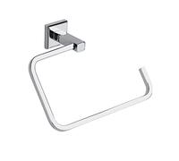 GEDY | Colorado Ring Towel Holder in Stainless Steel and Cromall, Towel Rail Fixable with Screws or Glue, Weight Supported 7 kg, Chrome, 13.3 x 20 x 6.5 cm