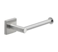Gedy Fuji Toilet Paper Holder for Bathroom, Brushed, Stainless Steel AISI 304, Adhesive, No Drill, 16.5 x 7 x 4.7 cm