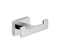 Gedy G-atena 44261300200 Double Coat Rack | 9 x 4.5 x 3.5 cm | Stainless Steel | Double Square Hook | Tail 7 kg | Chrome