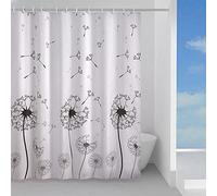 Gedy G-Desiderio 240 x 200, Made of PES, 100% Waterproof, Black and White Finish, R&D Design, Shower Curtain with 12 Rings, 2 Years Warranty, 200 x 240 cm