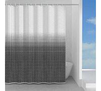 Gedy G-Ipnosi 240X200, Made of PES, 100% Waterproof, Black and White Finish, R&D Design, Shower Curtain with 12 Rings, 2 Year Warranty, Unique