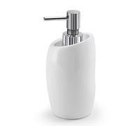 Gedy G-Iside, White, Dimensions and Weight Soap Bathroom: 16.3 x 9.1 x 8.5 cm & 0.34 kg, Made of Resin and Sand, Design Dispenser R&S, 2 Year Warranty, unica