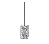 Gedy G-New Martina Silver Toilet Brush, Ceramic Toilet Brush, Dimensions 47 x 9 x 9 cm and Weight 0.75 kg, R&D Design, 2 Years Warranty, Silver, One