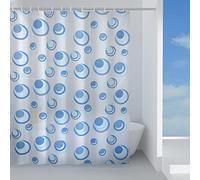 Gedy G-Orbit 120 x 200 cm, Made of Peva Fabric, Blue Finish, R&D Design, Shower Curtain with 12 Rings, 2 Year Warranty