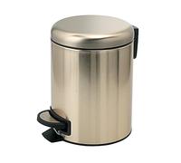 Gedy G-Potty Bathroom Bin Gold 3 L, Measurements: 25.1 x 17.4 x 22.6 cm, Stainless Steel and Polypropylene, Bathroom Basket with Soft Close Closure, Removable Basket, R&D Design, 2 Year Warranty